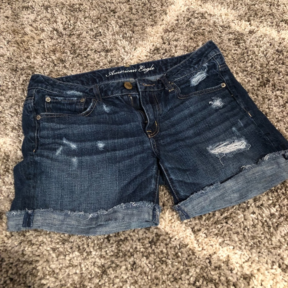 American Eagle Distressed Midi Shorts